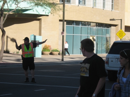 Photo by: Andrew Barker-Photo of: Crossing Guard Outside US Airways Center